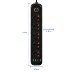 A03 2m 3000W 5 Plugs + 4-USB Ports Multifunctional Flame-retardant Socket with Switch — view 4