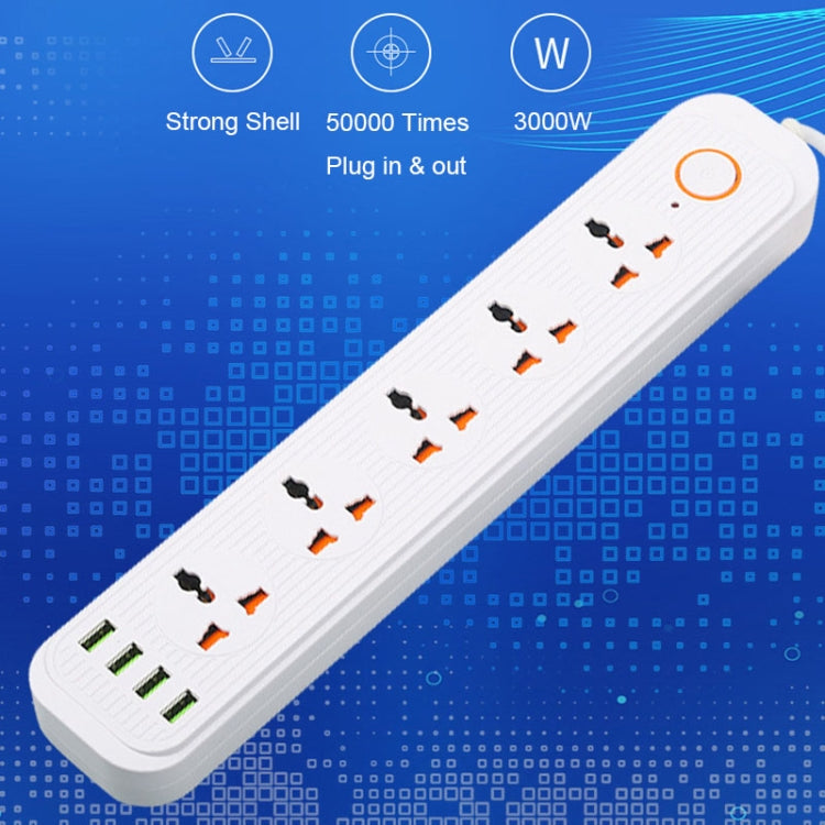 A03 2m 3000W 5 Plugs + 4-USB Ports Multifunctional Flame-retardant Socket with Switch — view 8
