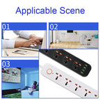 A03 2m 3000W 5 Plugs + 4-USB Ports Multifunctional Flame-retardant Socket with Switch — view 9