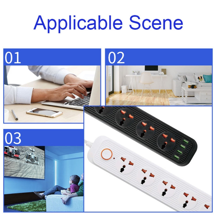 A03 2m 3000W 5 Plugs + 4-USB Ports Multifunctional Flame-retardant Socket with Switch — view 9