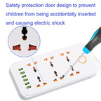 A07 2m 3000W 6 Plugs + 6-USB Ports Multifunctional Flame-retardant Socket with Switch — view 5