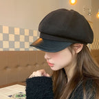 Women Beret Autumn Literary Retro Newsboy Hat Octagonal Girl Cap — view 9