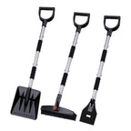 3-in-1 Car Snow Shovel Brush Kit Stainless Steel Retractable Ice Scraper