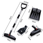3-in-1 Car Snow Shovel Brush Kit Stainless Steel Retractable Ice Scraper