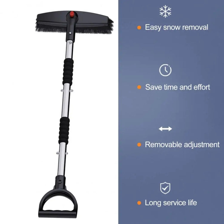 3-in-1 Car Snow Shovel Brush Kit Stainless Steel Retractable Ice Scraper