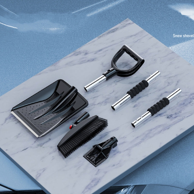 3-in-1 Car Snow Shovel Brush Kit Stainless Steel Retractable Ice Scraper
