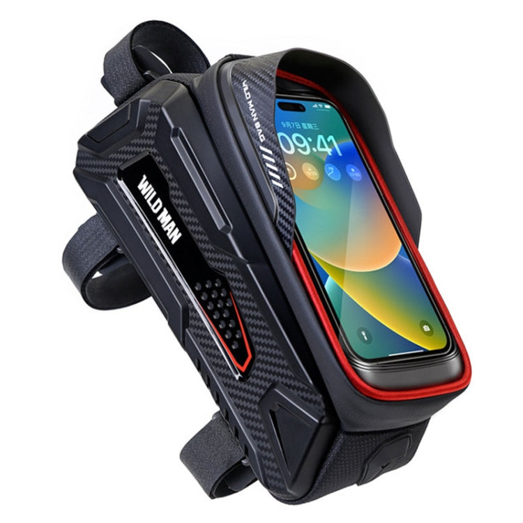 WILD MAN M30 1L Hard Shell Mountain Bike Front Beam Bag TPU Touch Screen Cycling Equipment Bag — M30 (Black)