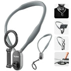 TELESIN Silicone Neck Mount Magnetic Selfie Stick Phone Neck Holder — Gray