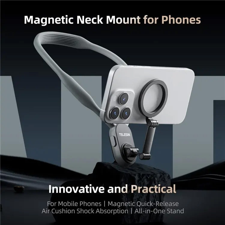 TELESIN Silicone Neck Mount Magnetic Selfie Stick Phone Neck Holder — view 6