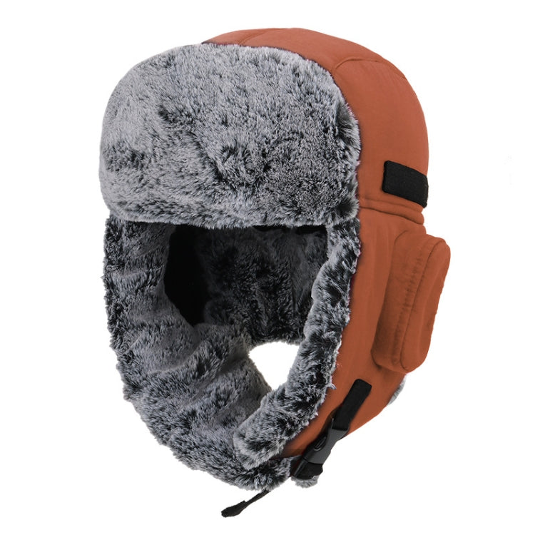 Winter Keep Warm Hat Outdoor Anti-Chilled Waterproof And Velvet Thickened Ski Hat — Orange Red