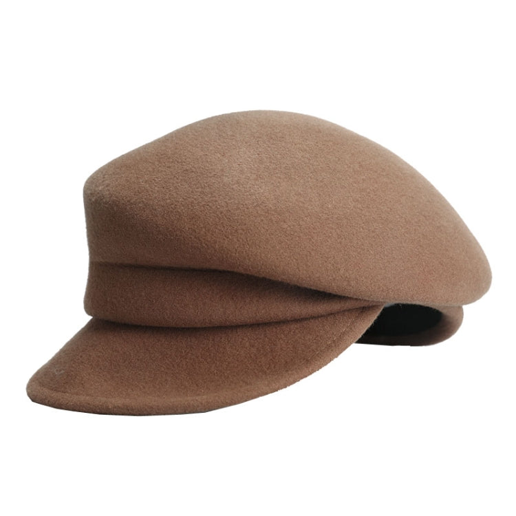 Autumn Winter Wool Beret Breathable Duck Tongue Cap — Black