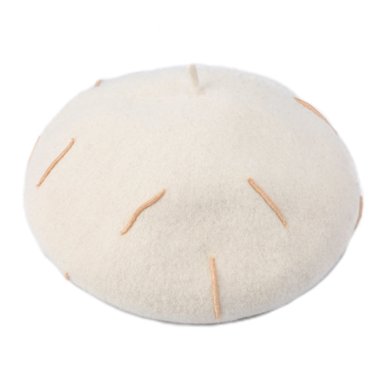 Autumn Winter Embroidered Warm Wool Hat Outdoor Leisure Ladies Beret