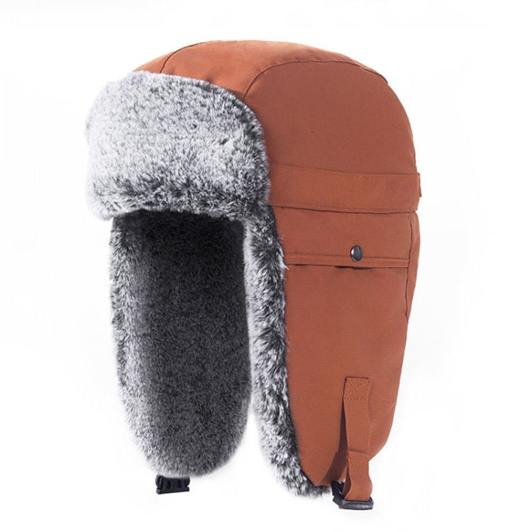 Outdoor Windproof Hat Winter Thickened Cotton Cap Warm Coldproof Riding Cap — 58-62cm (Orange)