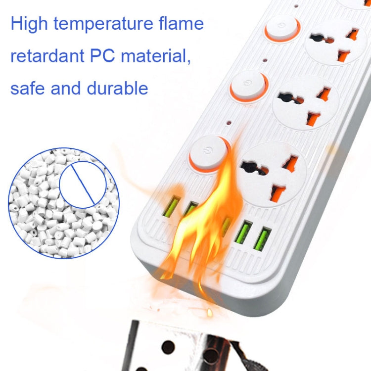 A05 2m 3000W 4 Plugs + 6-USB Ports Multifunctional Flame-Retardant Socket With Switch — view 7