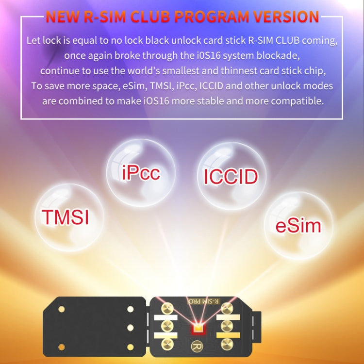 Unlock Card Integrate TMSI / eSIM / ICCID / IPCC for iOS System, R-SIM18 CLUB