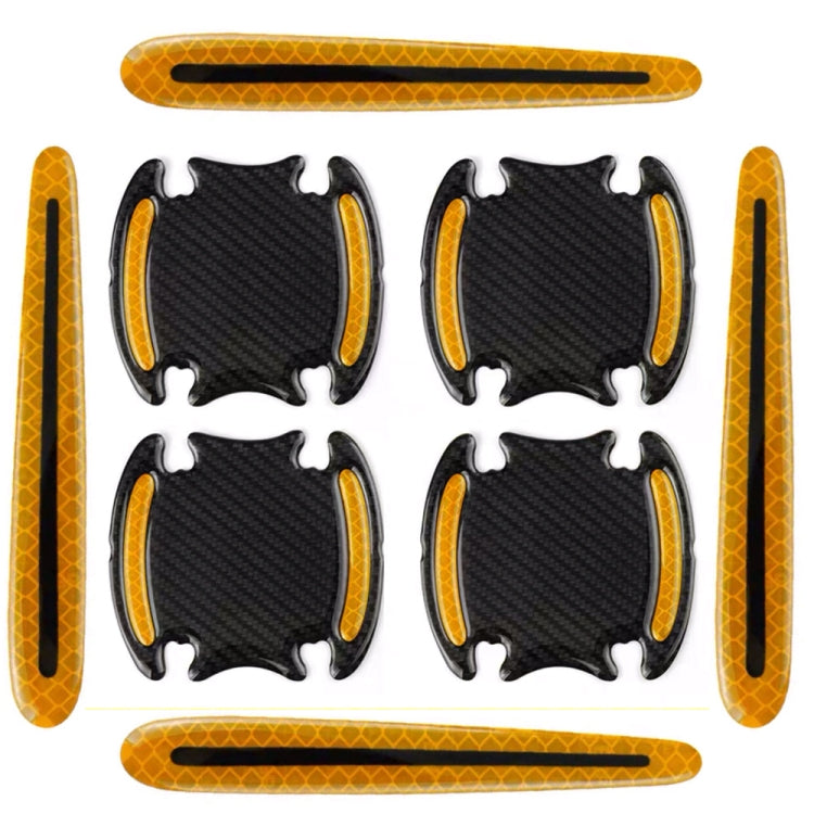 8pcs/set Car Door Handle Rearview Mirror Safety Warning Protective Reflective Sticker — White