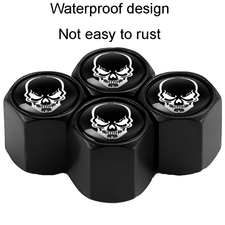 4pcs /Set Skeleton Metal Tire Valve Caps Automobile Modification Universal Valve Core Cover