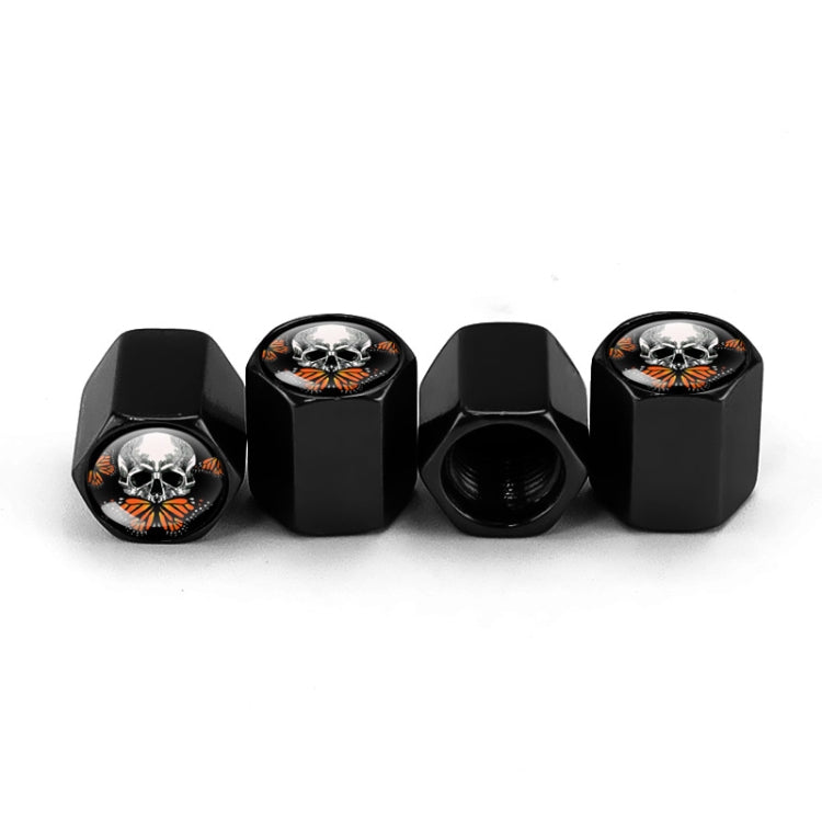4pcs/set Skull Metal Car Tire Universal Modified Aluminum Alloy Valve Cap