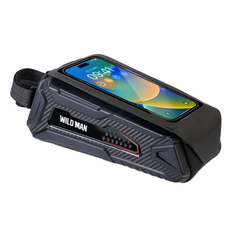 WILD MAN M90 EVA Hard Shell Mountain Bike Mobile Phone Touch Screen Waterproof Front Beam Bag — M90 (Black Gray)