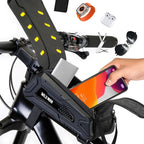 WILD MAN M90 EVA Hard Shell Mountain Bike Mobile Phone Touch Screen Waterproof Front Beam Bag — Black Red