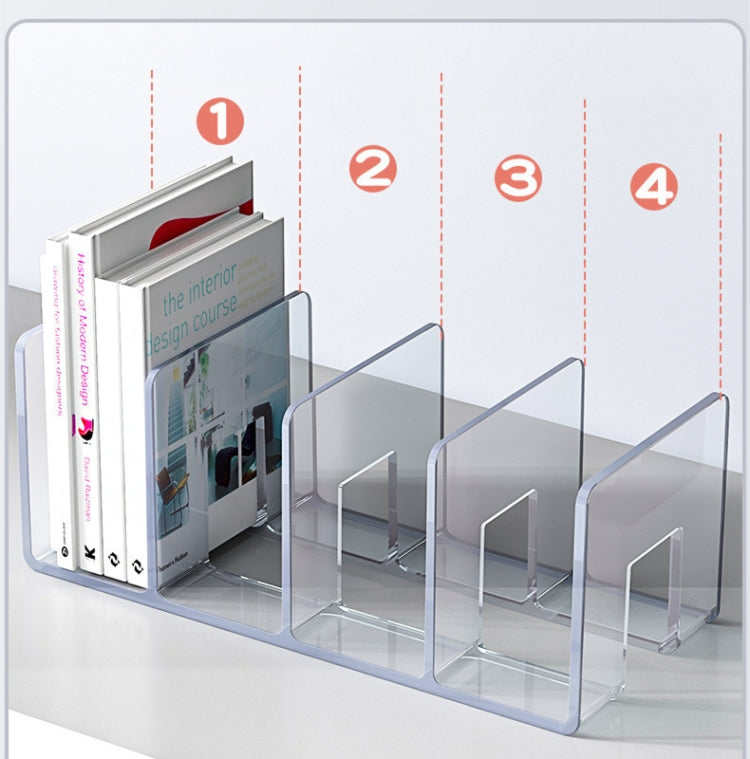 Acrylic Desktop Bookend Book Storage Rack Office Stationery Bookshelf — view 6