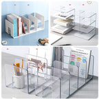 Acrylic Desktop Bookend Book Storage Rack Office Stationery Bookshelf — view 7