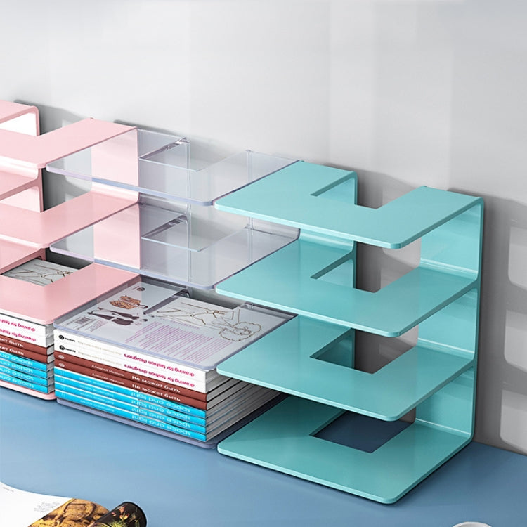 Acrylic Desktop Bookend Book Storage Rack Office Stationery Bookshelf — view 9