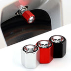 4pcs /Set Headset Skeleton Metal Tire Valve Caps Automobile Universal Modified Valve Covers