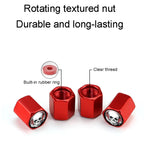 4pcs /Set Headset Skeleton Metal Tire Valve Caps Automobile Universal Modified Valve Covers