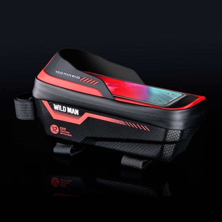 WILD MAN ES12 1L Mountain Bike Front Beam Bag Bicycle Waterproof Phone Saddle Bag — ES12 (Black)