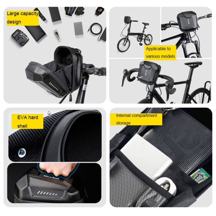 WILD MAN E18 2L EVA Hard Shell Bicycle Waterproof Front Bag Multifunctional Quick Release Hanging Bag — view 6
