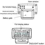 LCD Night Light Car Clock Automotive Electronics Inside And Outside Dual Thermometer
