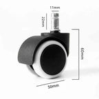 2 Inch 11 x 22mm Plunger Swivel Casters Chair Replacement Wheels — view 4