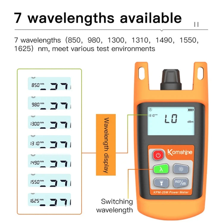 Komshine Mini Handheld Optical Power Meter Fiber Loss Measurement