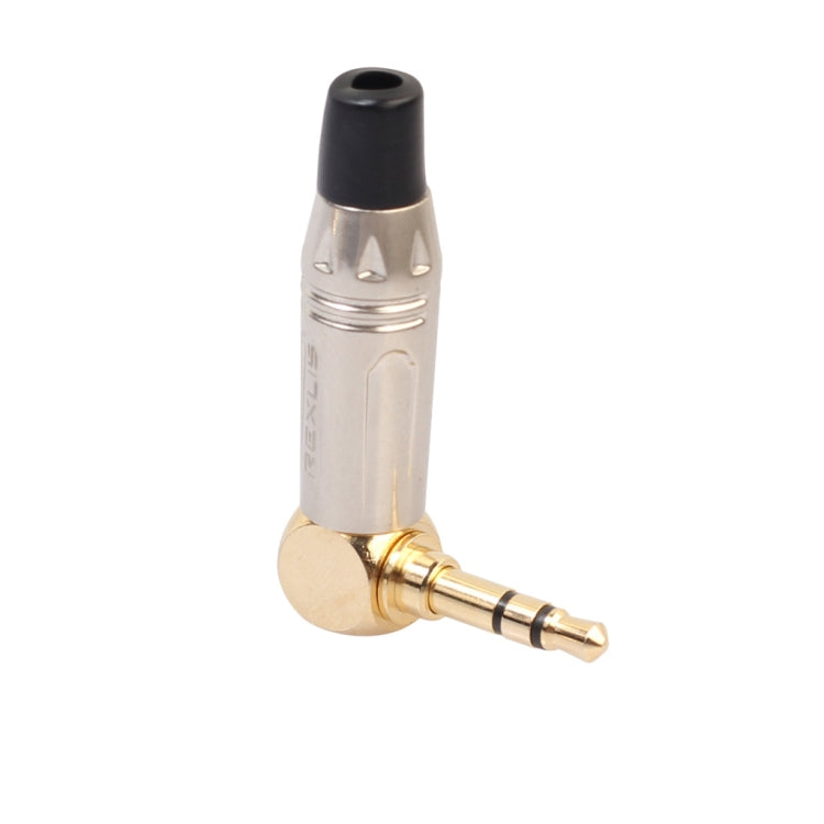 L-Shaped 90 Degree 3.5mm Stereo Headset Wire Welding Plug, Zinc Alloy