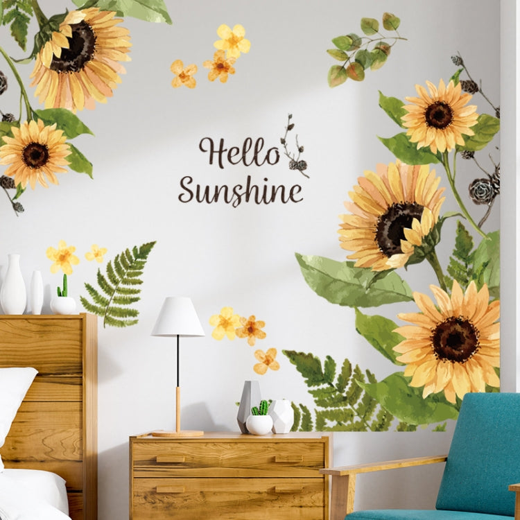 Fresh Sunflower Wall Stickers Living Room Flower Background Wall Decoration Wallpaper