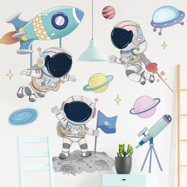 Space Astronaut Cartoon Wall Stickers Children Room Kindergarten Decoration