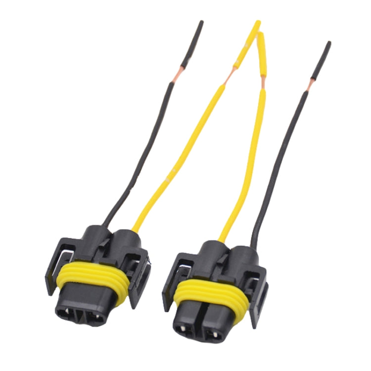 Car Headlight Socket Light Holder Plug With Cable — 1pair For 9006