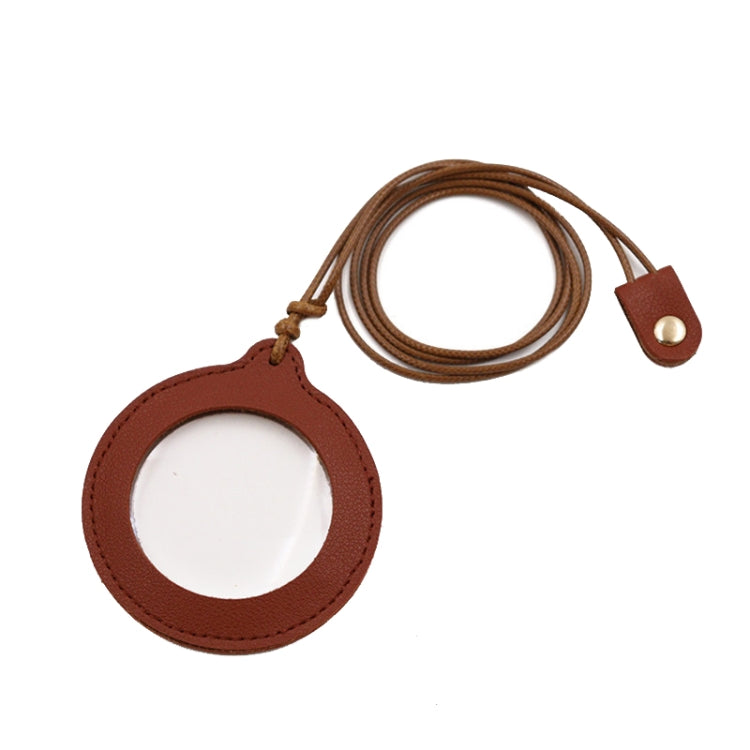 3X Adjustable Hanging Magnifier Portable Elderly Magnifying Glass with Leather Case — Black