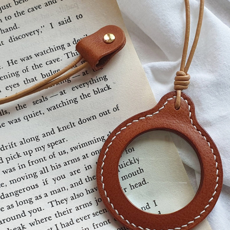 3X Adjustable Hanging Magnifier Portable Elderly Magnifying Glass with Leather Case