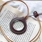 3X Adjustable Hanging Magnifier Portable Elderly Magnifying Glass with Leather Case