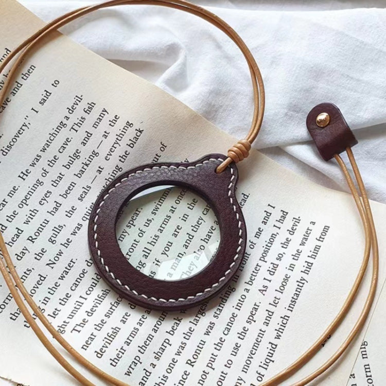 3X Adjustable Hanging Magnifier Portable Elderly Magnifying Glass with Leather Case