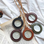 3X Adjustable Hanging Magnifier Portable Elderly Magnifying Glass with Leather Case