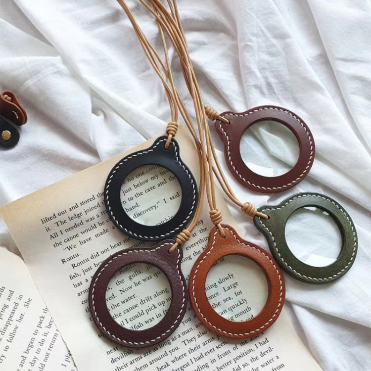 3X Adjustable Hanging Magnifier Portable Elderly Magnifying Glass with Leather Case