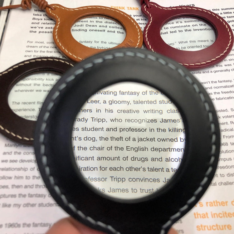 3X Adjustable Hanging Magnifier Portable Elderly Magnifying Glass with Leather Case