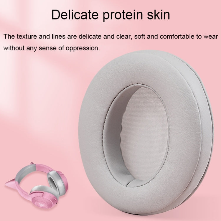 2pcs For Razer Kraken V3 Bluetooth Headset Sponge Cover Protein Leather Earmuffs