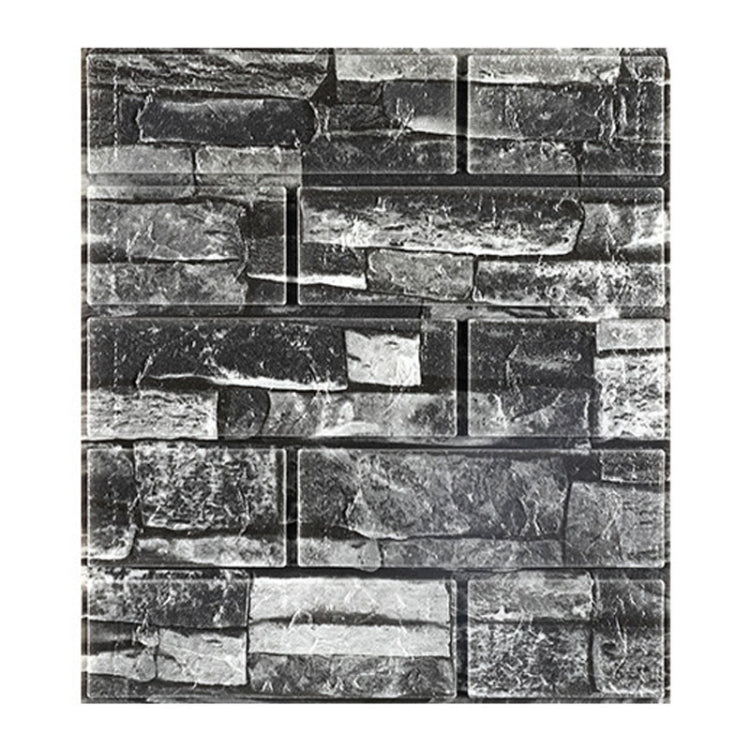 35x38.5cm 3D Self-Stick Wallpaper Soft Wrapping Waterproof Wall Sticker — Rock Black