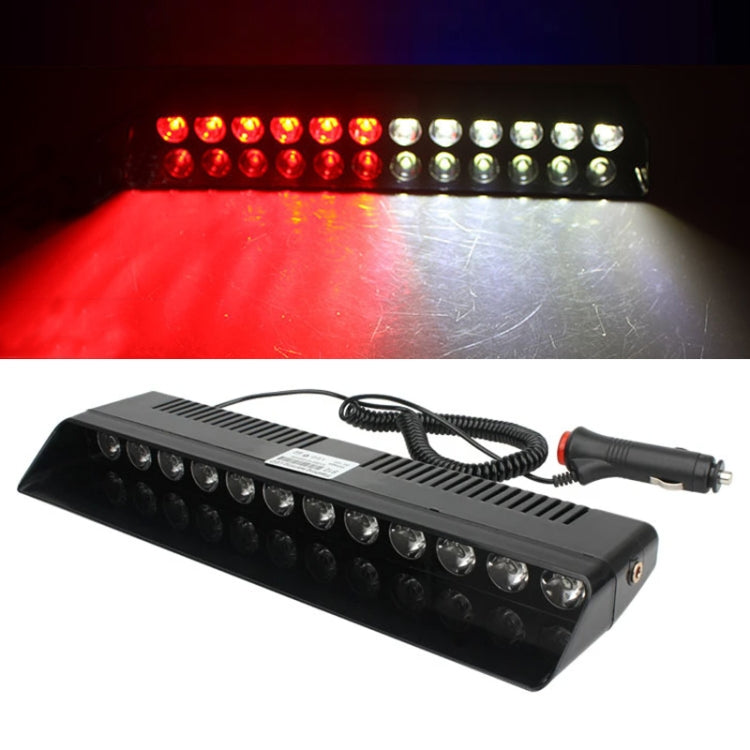 12 LED Car Front Suction Cup High Brightness Strobe Light — Red Blue