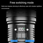 X9 Outdoor White Laser Digital Display Zoom Flashlight Long Range Lighting Flashlight