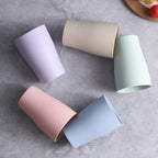 4pcs Wheat Straw Cup Household Plastic Anti-Fall Couple Portable Travel Brushing Cup — view 5